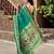 Teal green soft silk blend banarasi jacuard work designer party wear saree with unstitched blouse piece