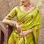 Parrot soft silk blend banarasi jacuard work designer party wear saree with unstitched blouse piece