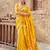 Yellow soft silk blend banarasi jacuard work designer party wear saree with unstitched blouse piece