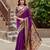 Purple soft silk blend banarasi jacuard work designer party wear saree with unstitched blouse piece