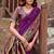 Purple soft silk blend banarasi jacuard work designer party wear saree with unstitched blouse piece