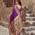 Purple soft silk blend banarasi jacuard work designer party wear saree with unstitched blouse piece