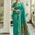 Teal green soft silk blend banarasi jacuard work designer party wear saree with unstitched blouse piece