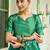 Teal green soft silk blend banarasi jacuard work designer party wear saree with unstitched blouse piece