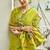 Parrot soft silk blend banarasi jacuard work designer party wear saree with unstitched blouse piece