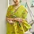 Parrot silk blend banarasi saree with unstitched blouse piece