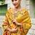 Yellow soft silk blend banarasi jacuard work designer party wear saree with unstitched blouse piece