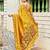 Yellow soft silk blend banarasi jacuard work designer party wear saree with unstitched blouse piece