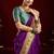 Purple soft silk blend banarasi jacuard work designer party wear saree with unstitched blouse piece