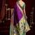 Purple soft silk blend banarasi jacuard work designer party wear saree with unstitched blouse piece