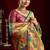 Teal green soft silk blend banarasi jacuard work designer party wear saree with unstitched blouse piece