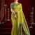 Parrot silk blend banarasi saree with unstitched blouse piece