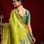 Parrot soft silk blend banarasi jacuard work designer party wear saree with unstitched blouse piece