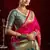 Rani pink silk blend banarasi saree with unstitched blouse piece