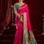 Rani pink soft silk blend banarasi jacuard work designer party wear saree with unstitched blouse piece