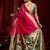 Rani pink soft silk blend banarasi jacuard work designer party wear saree with unstitched blouse piece