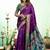 Purple soft silk blend banarasi jacuard work designer party wear saree with unstitched blouse piece
