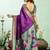Purple soft silk blend banarasi jacuard work designer party wear saree with unstitched blouse piece