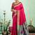 Rani pink soft silk blend banarasi jacuard work designer party wear saree with unstitched blouse piece