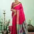 Rani pink soft silk blend banarasi jacuard work designer party wear saree with unstitched blouse piece