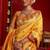 Yellow soft silk blend banarasi jacuard work designer party wear saree with unstitched blouse piece