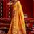 Yellow soft silk blend banarasi jacuard work designer party wear saree with unstitched blouse piece
