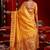 Yellow soft silk blend banarasi jacuard work designer party wear saree with unstitched blouse piece