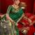Green soft silk blend banarasi jacuard work designer party wear saree with unstitched blouse piece