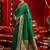 Green soft silk blend banarasi jacuard work designer party wear saree with unstitched blouse piece