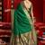 Green soft silk blend banarasi jacuard work designer party wear saree with unstitched blouse piece