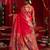 Pink soft silk blend banarasi jacuard work designer party wear saree with unstitched blouse piece