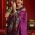 Purple soft silk blend banarasi jacuard work designer party wear saree with unstitched blouse piece