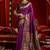 Purple soft silk blend banarasi jacuard work designer party wear saree with unstitched blouse piece
