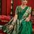 Green soft silk blend banarasi jacuard work designer party wear saree with unstitched blouse piece
