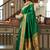 Green soft silk blend banarasi jacuard work designer party wear saree with unstitched blouse piece