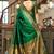 Green soft silk blend banarasi jacuard work designer party wear saree with unstitched blouse piece