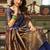Blue soft silk blend banarasi jacuard work designer party wear saree with unstitched blouse piece