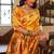 Yellow soft silk blend banarasi jacuard work designer party wear saree with unstitched blouse piece