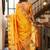 Yellow soft silk blend banarasi jacuard work designer party wear saree with unstitched blouse piece