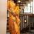 Yellow soft silk blend banarasi jacuard work designer party wear saree with unstitched blouse piece