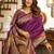 Purple soft silk blend banarasi jacuard work designer party wear saree with unstitched blouse piece