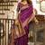 Purple soft silk blend banarasi jacuard work designer party wear saree with unstitched blouse piece
