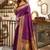Purple soft silk blend banarasi jacuard work designer party wear saree with unstitched blouse piece