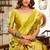 Parrot soft silk blend banarasi jacuard work designer party wear saree with unstitched blouse piece