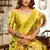 Parrot soft silk blend banarasi jacuard work designer party wear saree with unstitched blouse piece