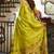 Parrot soft silk blend banarasi jacuard work designer party wear saree with unstitched blouse piece