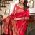 Pink soft silk blend banarasi jacuard work designer party wear saree with unstitched blouse piece
