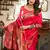 Pink soft silk blend banarasi jacuard work designer party wear saree with unstitched blouse piece