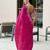 Rani pink soft shimmer chiffon embroidery work designer party wear festive saree with unstitched blouse piece
