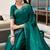 Bottle green soft shimmer chiffon embroidery work designer party wear festive saree with unstitched blouse piece